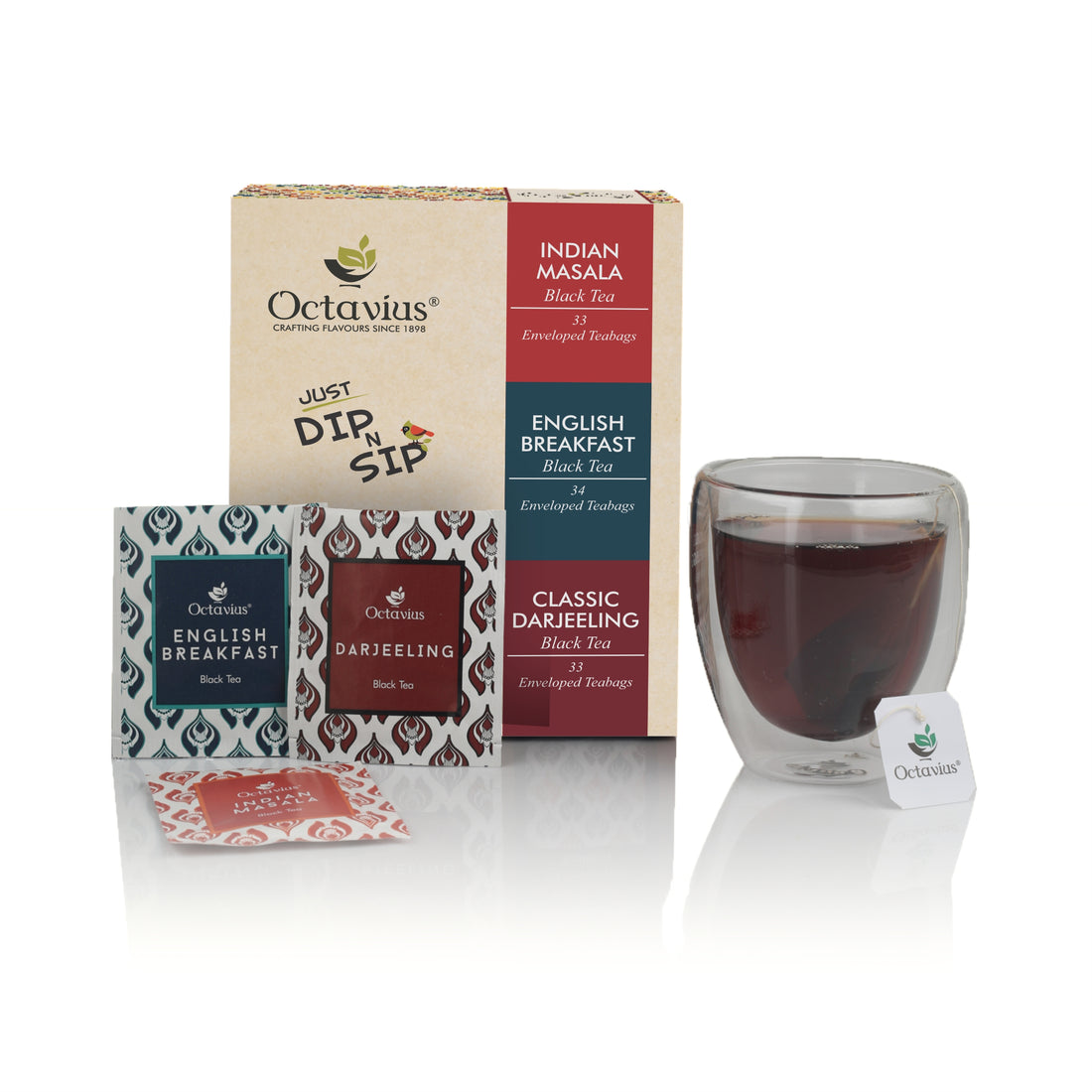 3 Assorted Black Teas - 100 Enveloped Teabags Economy Pack