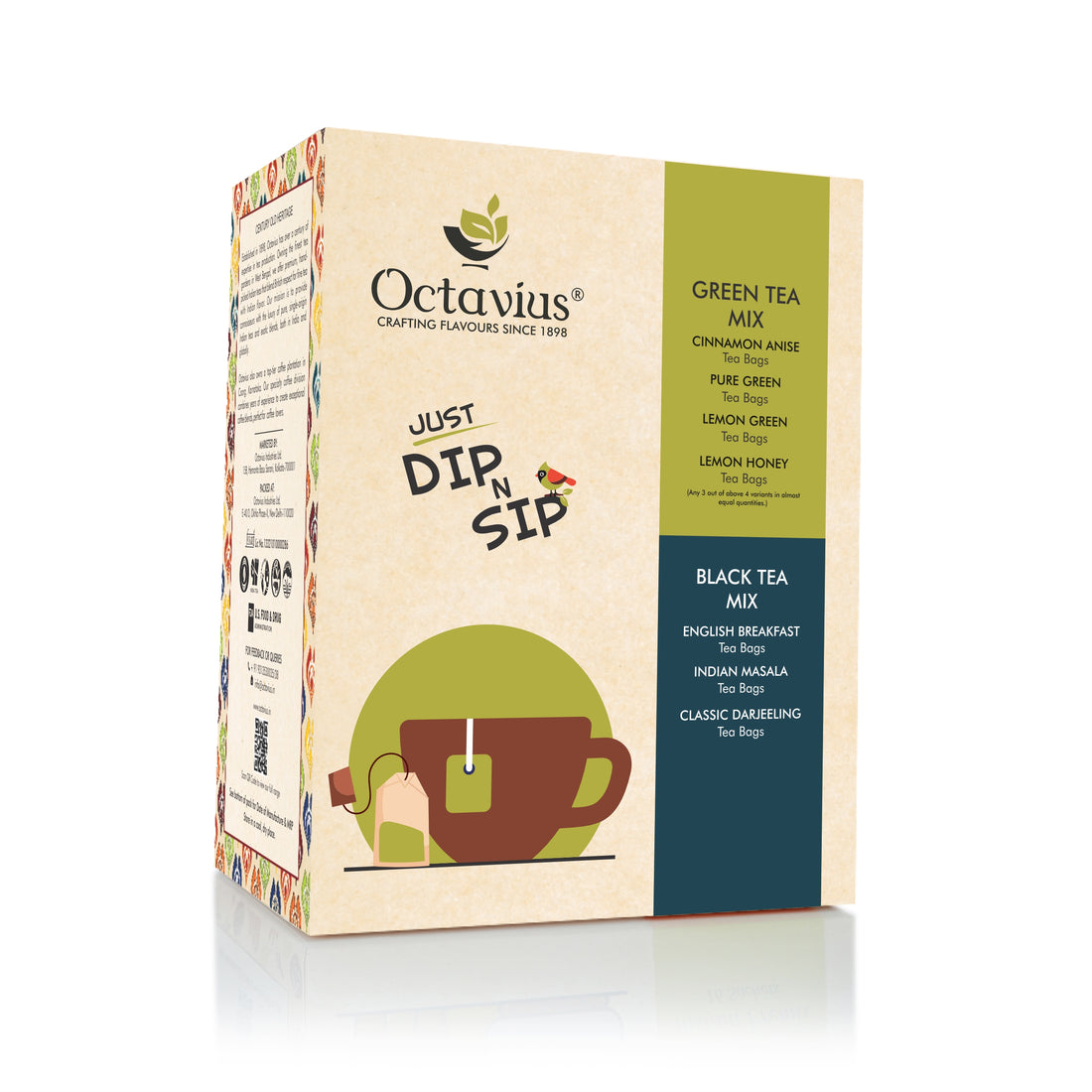 6 Assorted Black & Green Teas - 100 Teabags Economy Pack