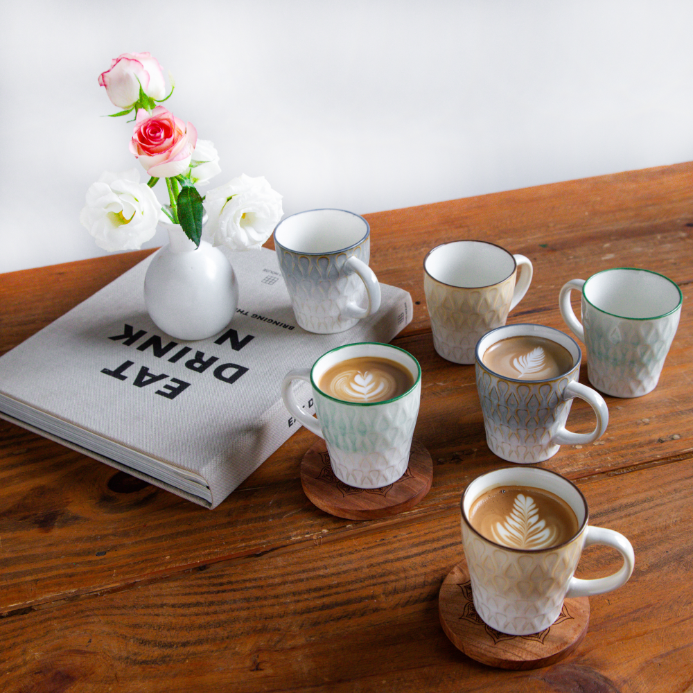 Eterna Leaf Teacup Set (6 pcs) – 180 ml each