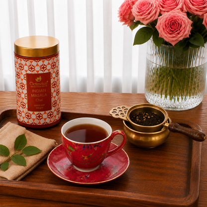 Brass Tea Strainer with Wooden Handle &amp; Holder – Loose Leaf Tea Strainer