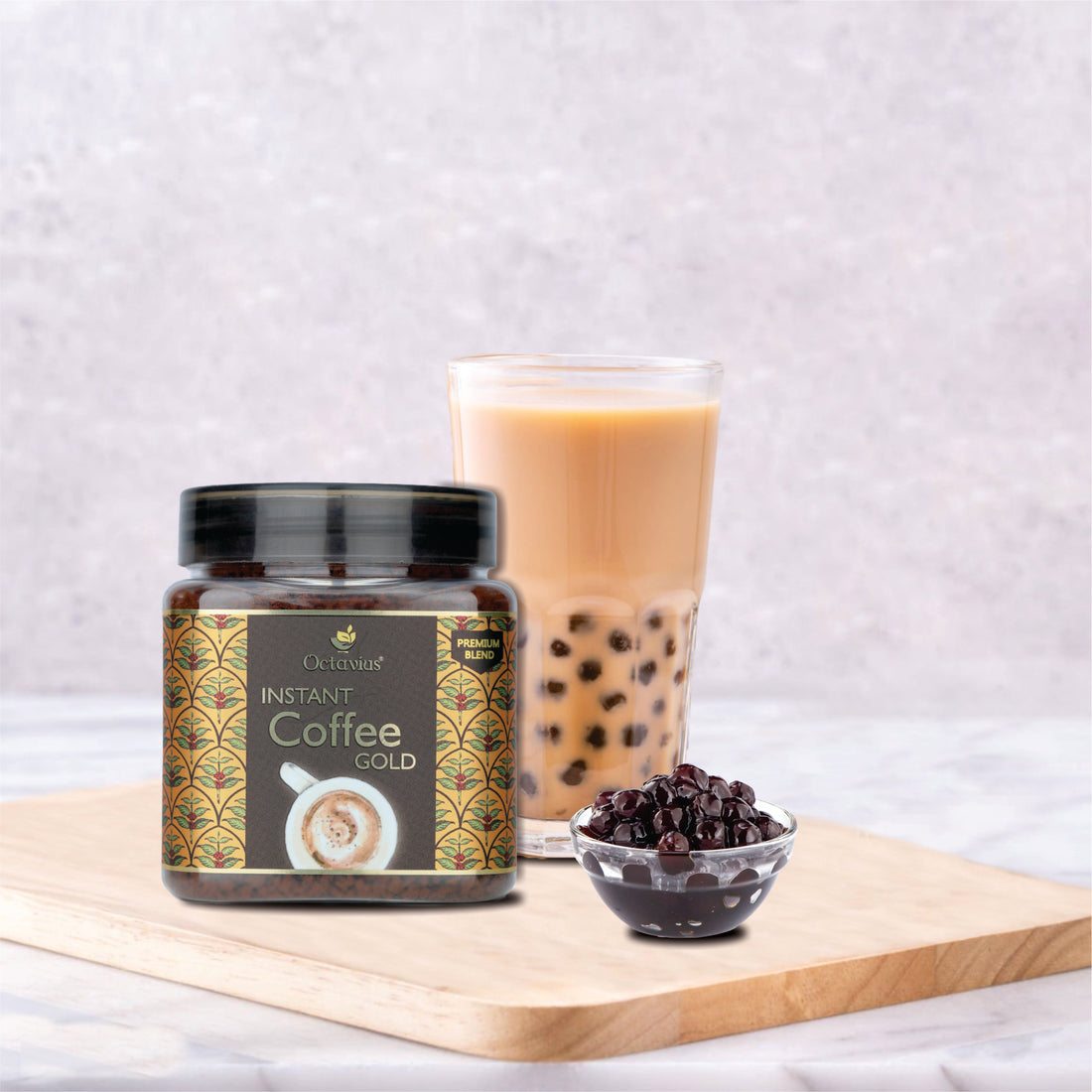 Bubble Tea Tapioca Pearls With Instant Coffee &amp; 5 Straws