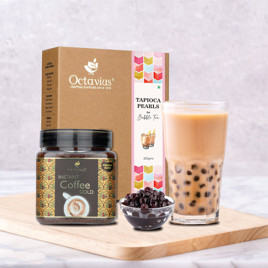 Bubble Tea Tapioca Pearls With Instant Coffee &amp; 5 Straws