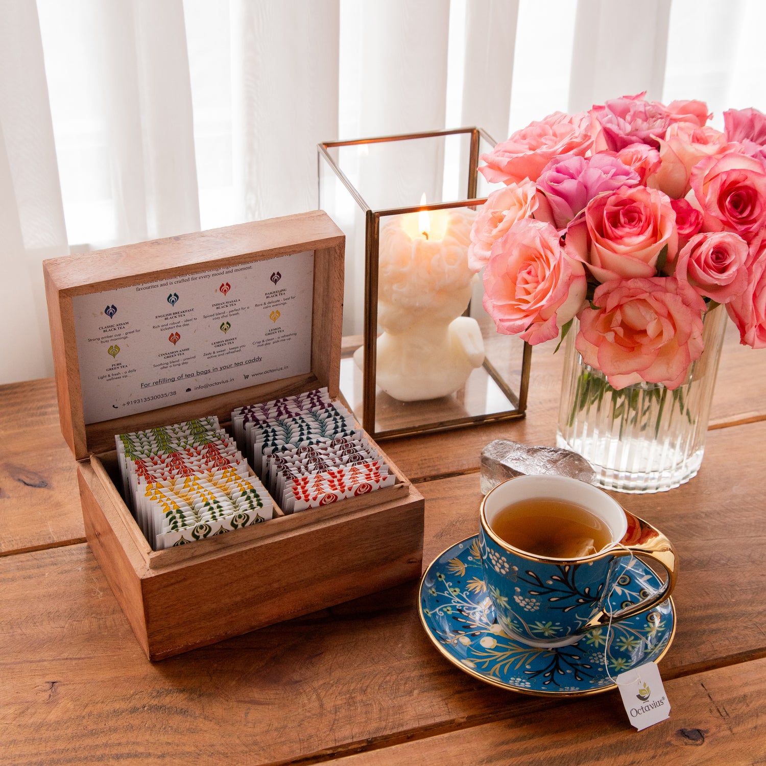Tea Explorers’ Collection in Tree of Life Wooden Caddy (50 Enveloped Teabags)