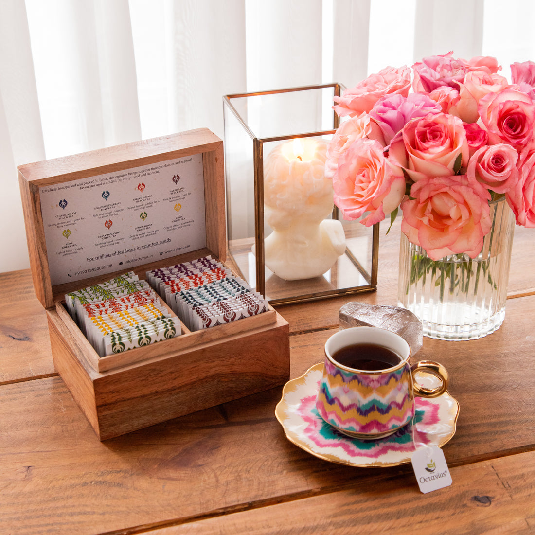Tea Explorers’ Collection in Imperial Elephant Wooden Caddy (50 Enveloped Teabags)