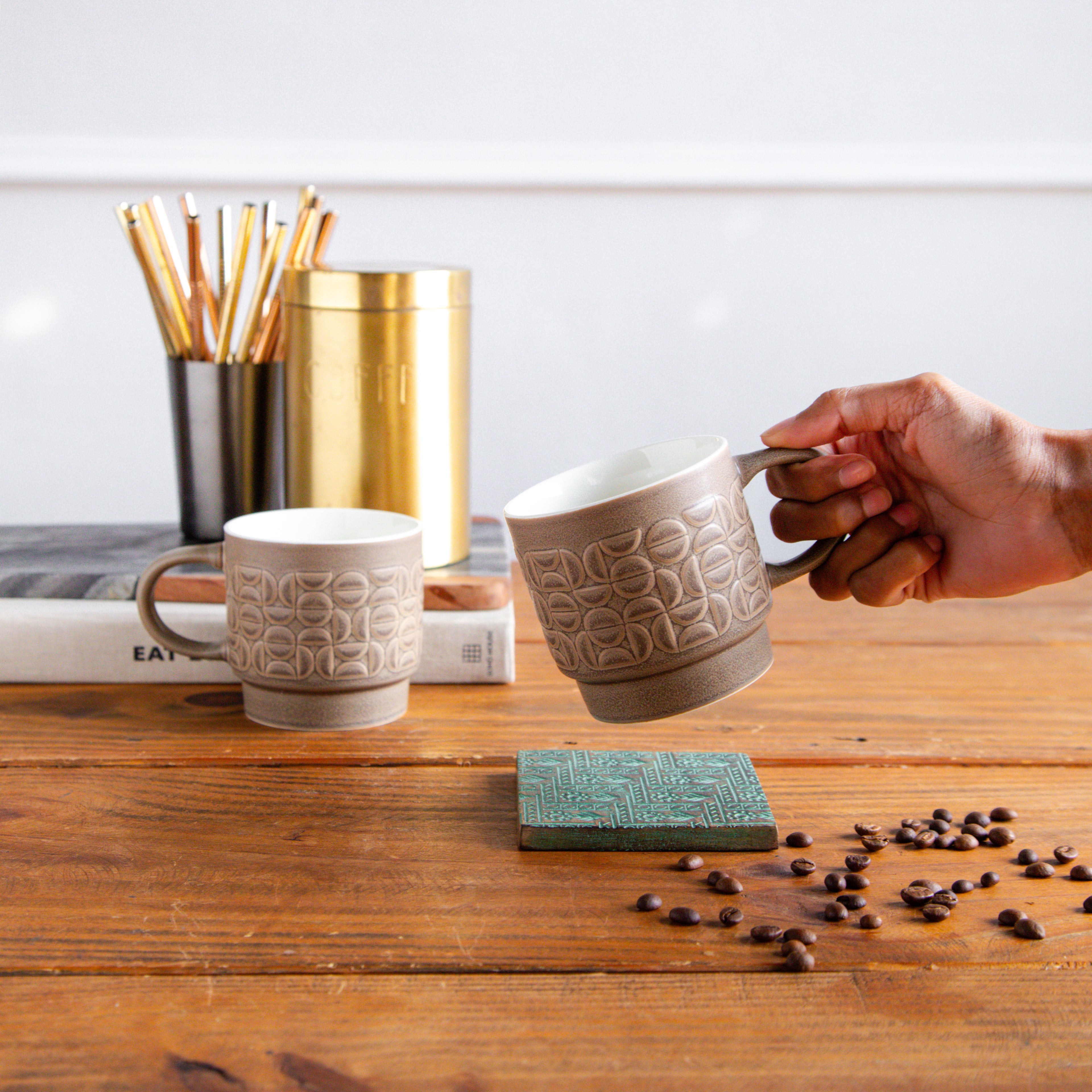 TerraCraft Collection Mocha Earth Mug (Brown) – 380 ml