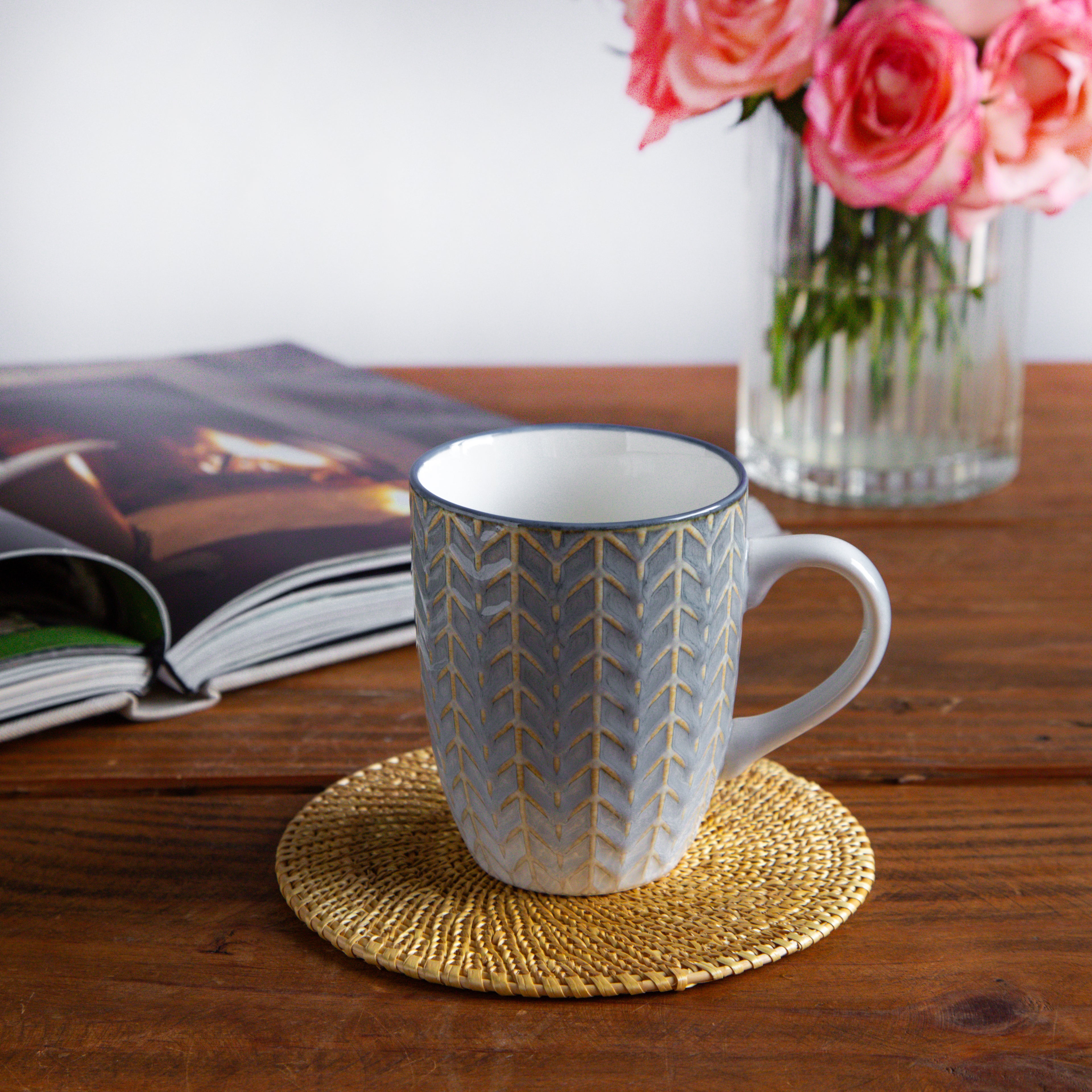 Luxe Weave Coffee Mug Ocean Mist (Set of 2) – 380 ml