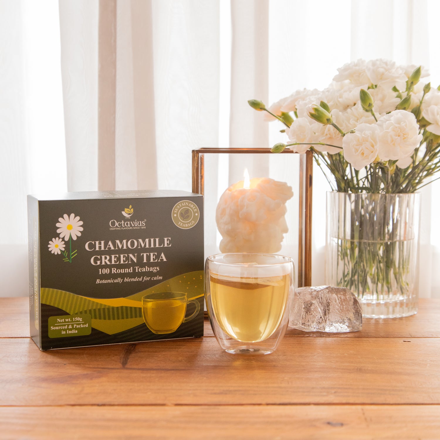 Octavius Chamomile Green Tea – 100 Round Teabags