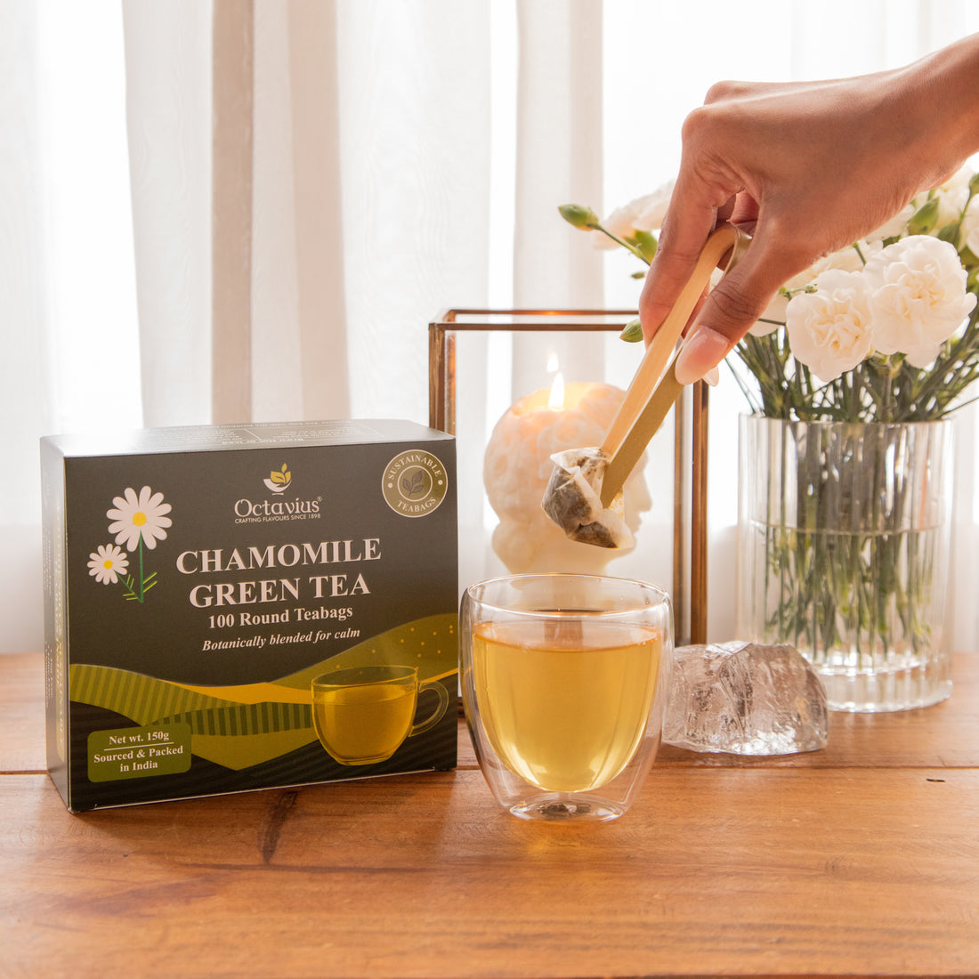 Octavius Chamomile Green Tea – 100 Round Teabags