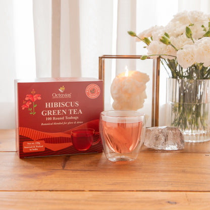 Octavius Hibiscus Green Tea – 100 Round Teabags