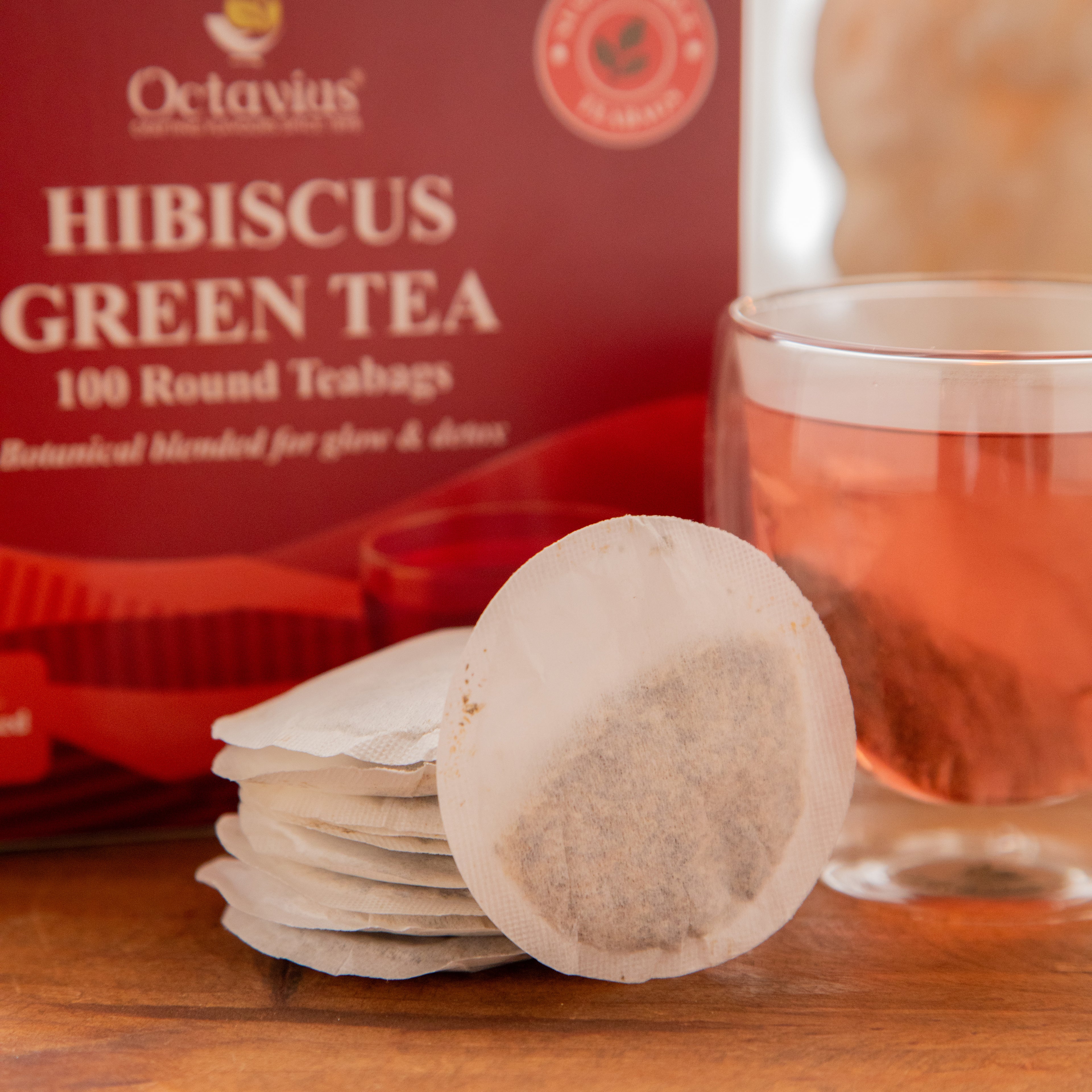 Octavius Hibiscus Green Tea – 100 Round Teabags
