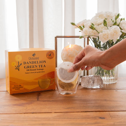 Octavius Dandelion Green Tea – 100 Round Teabags