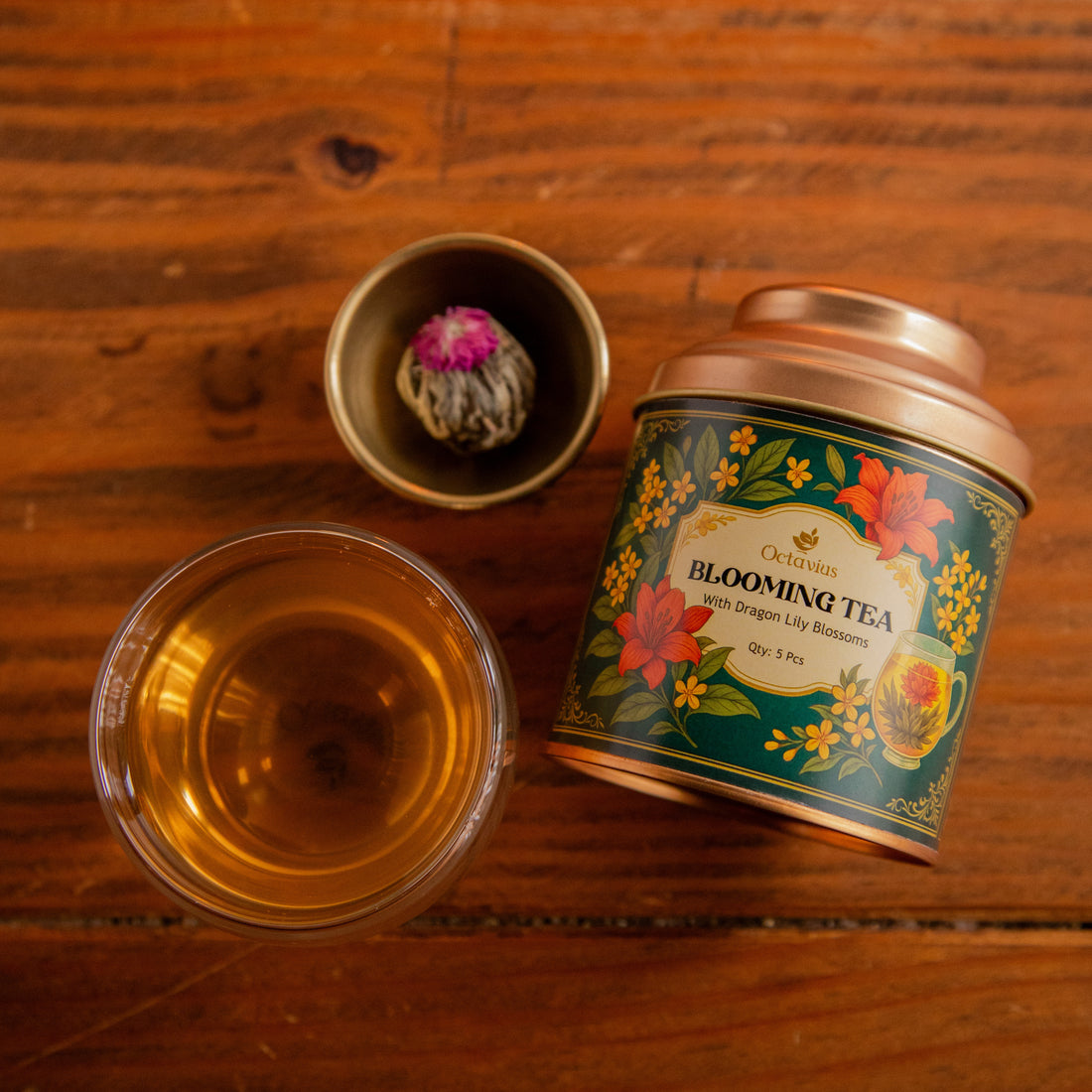 Octavius Blooming Tea – With Dragon Lily Blossoms (Pack of 5)