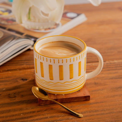 Golden Dune Hand-Painted Ceramic Mug – 425 ml