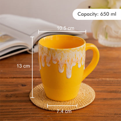 Sunburst Drizzle Hand-Painted Ceramic Mug – 650 ml