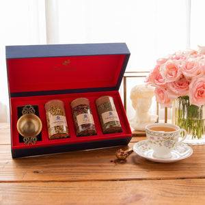 
                  
                    Load image into Gallery viewer, Tea Time Treasure - Wellness Infusions ( 3 Caffeine Free Teas With Brass Strainer )
                  
                