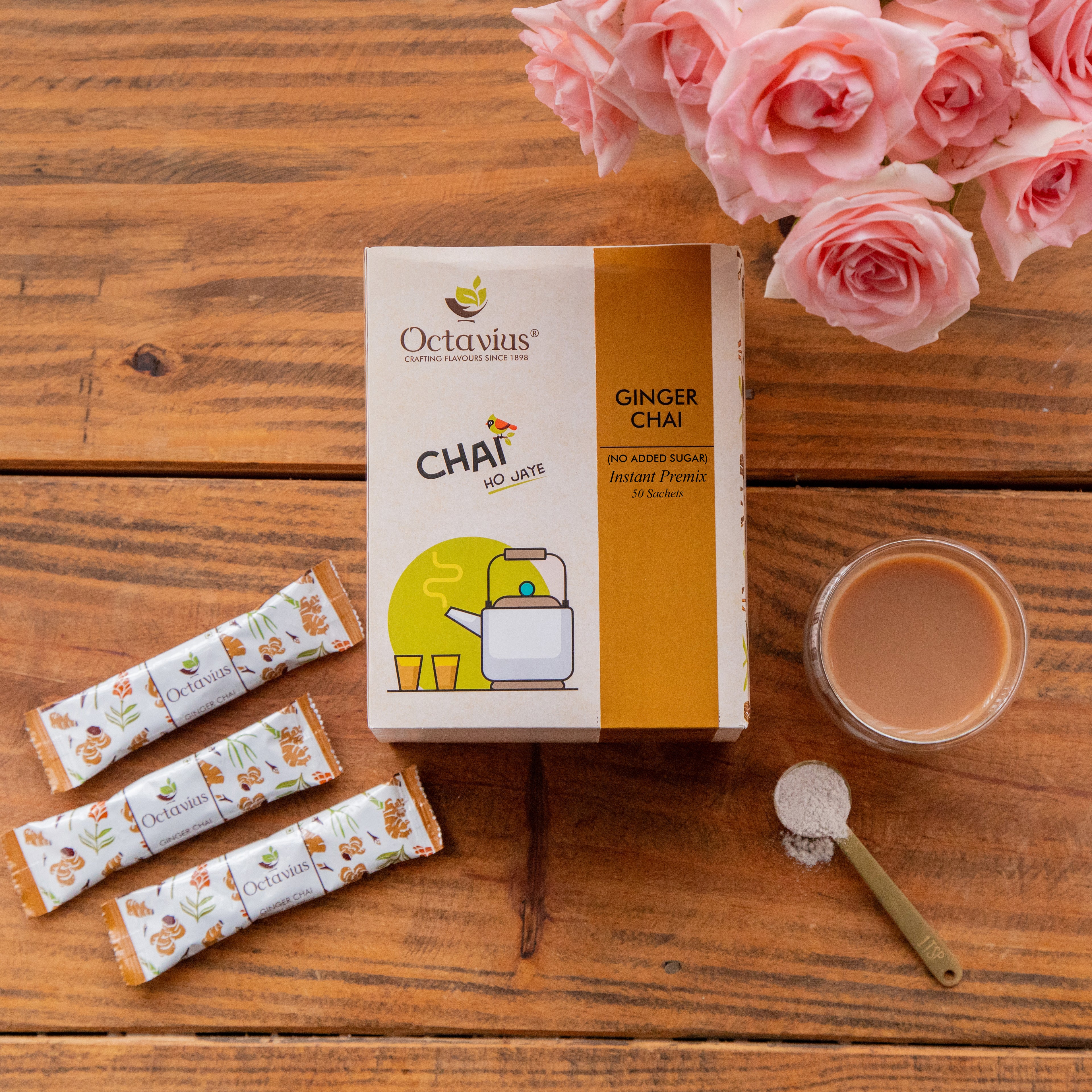 Ginger Chai Instant Premix  ( No added Sugar ) - 50 sachets