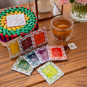 
                  
                    Load image into Gallery viewer, Assortment of Fine Teas- 50 Black &amp;amp; Green Teabags in Handwoven Cane Box
                  
                
