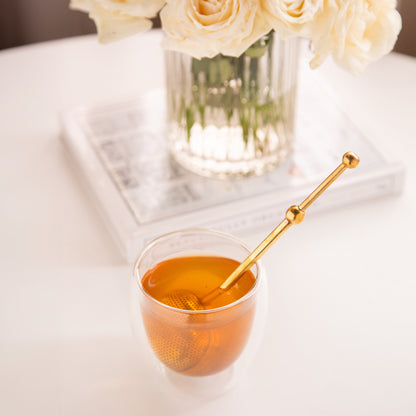 Ball Shaped Brass Infuser with Push handle
