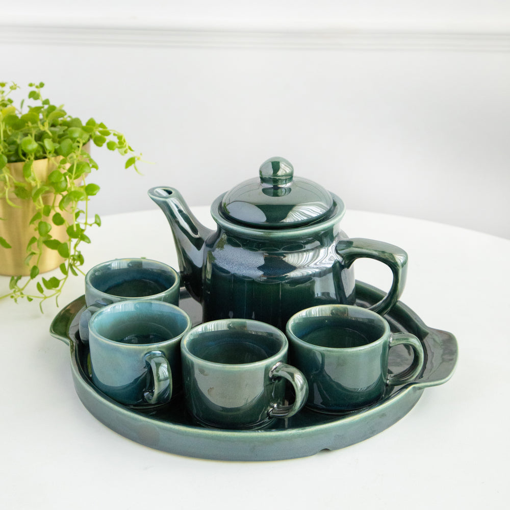 
                  
                    Load image into Gallery viewer, Elegant Ceramic Teapot Set - 6 piece set
                  
                