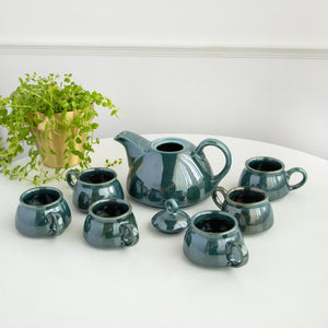 
                  
                    Load image into Gallery viewer, Modern Ceramic 7 Piece Tea Set  - Glossy Green
                  
                