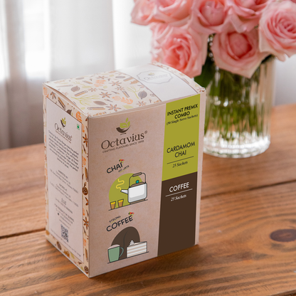 2 in 1 Instant Premix - Cardamom Chai and Coffee 50 Sachets