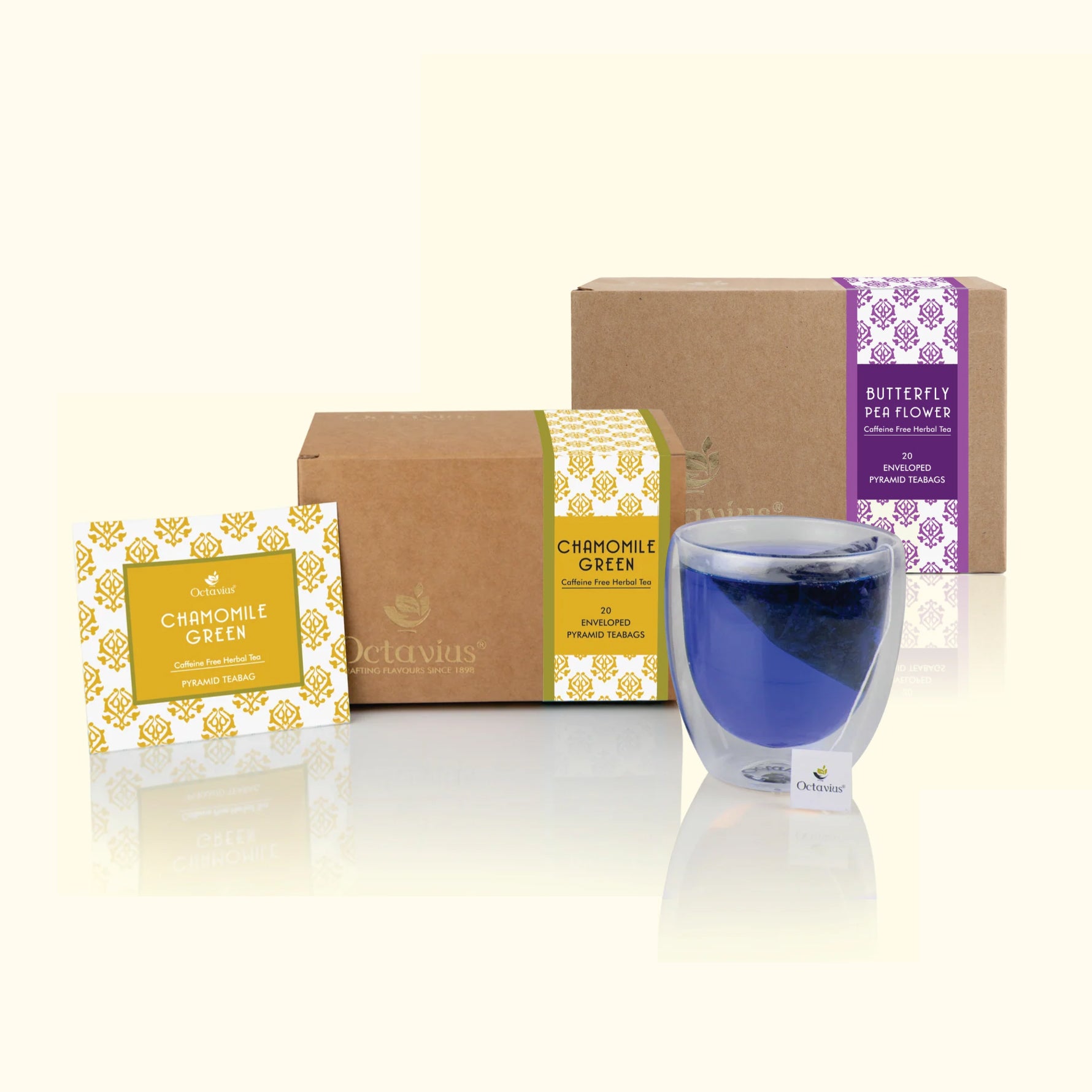 Chamomile Green Tea and Butterfly Blue Pea Flower Tea (Combo of 2)