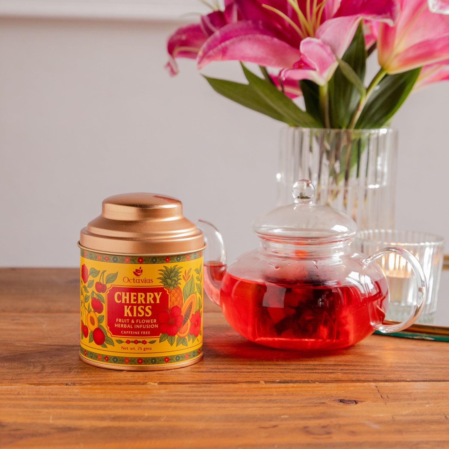 Octavius Cherry Kiss – Fruit &amp; Flower Herbal Infusion (75g)