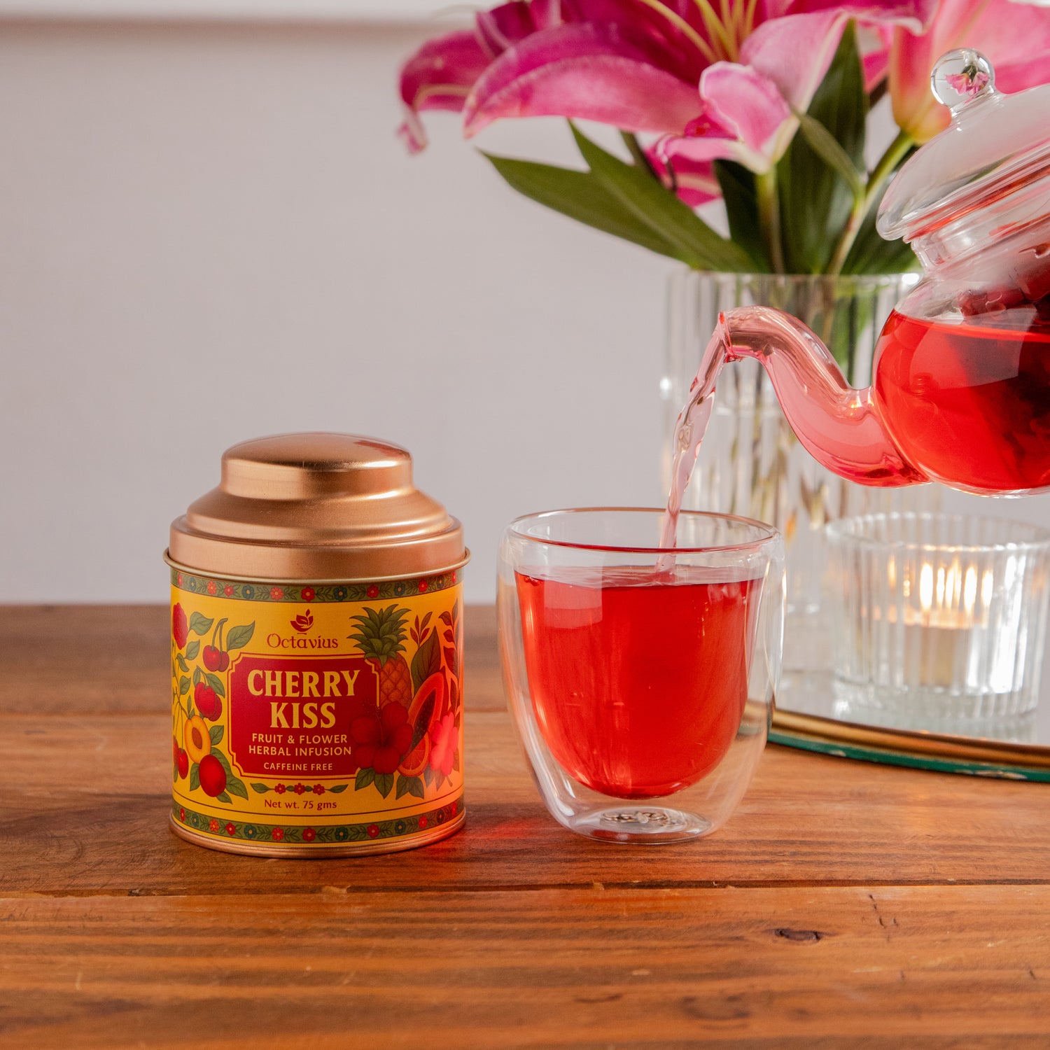 Octavius Cherry Kiss – Fruit &amp; Flower Herbal Infusion (75g)