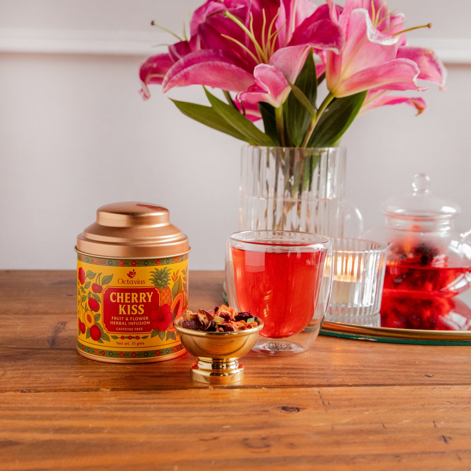 Octavius Cherry Kiss – Fruit &amp; Flower Herbal Infusion (75g)