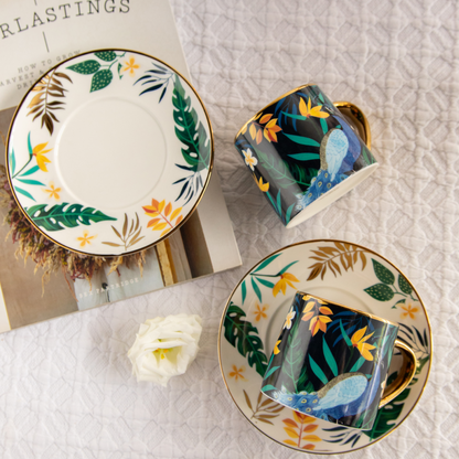 Tropical Elegance Teaset– Set of 6 Cups &amp; Saucers (200 ML Each)