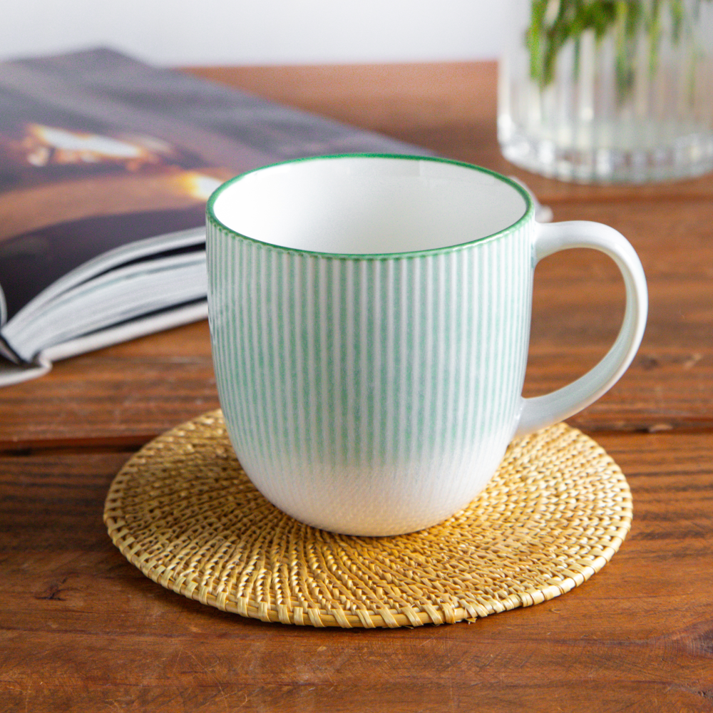 Aura Lines Mint Glow Coffee Mug (Set of 2) – 350 ml