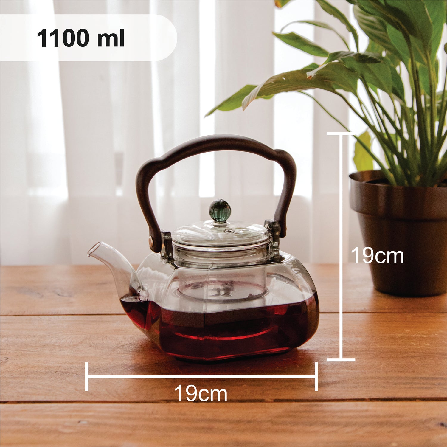 Octavius DuskGlow Borosilicate Glass Kettle – 1100 ml