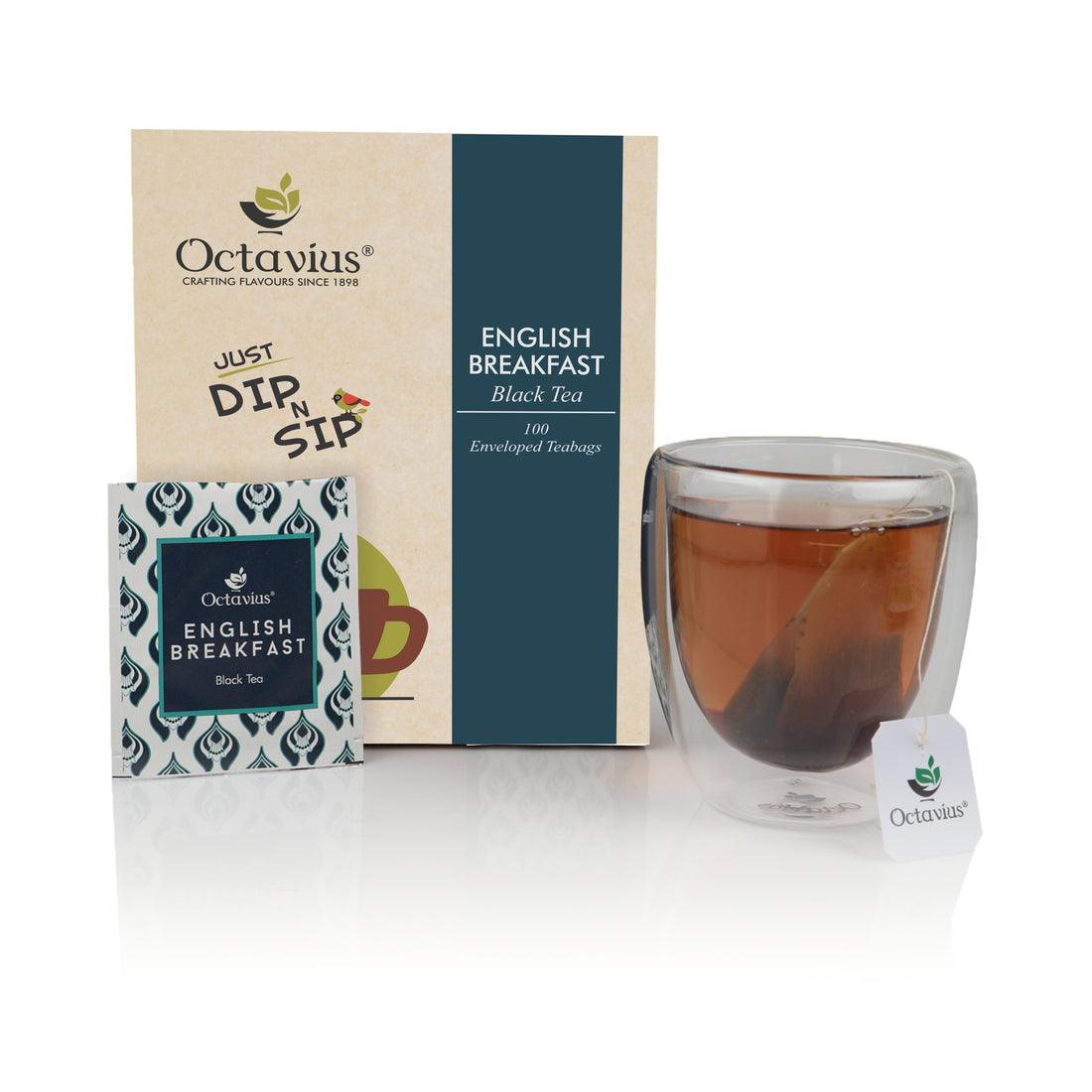 English Breakfast Black Tea - 100 Enveloped Tea Bags Economy Pack