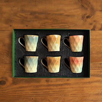 Facet Glow Teacup Set (6 pcs) – 180 ml each