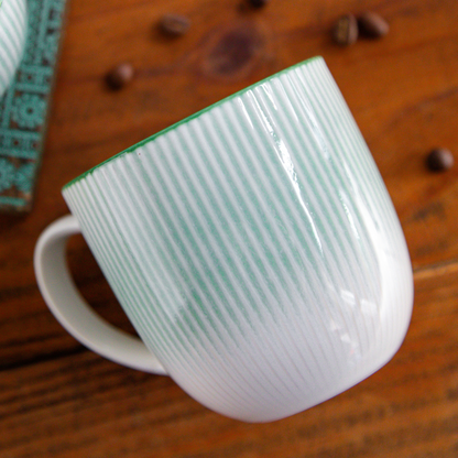 Aura Lines Mint Glow Coffee Mug (Set of 2) – 350 ml
