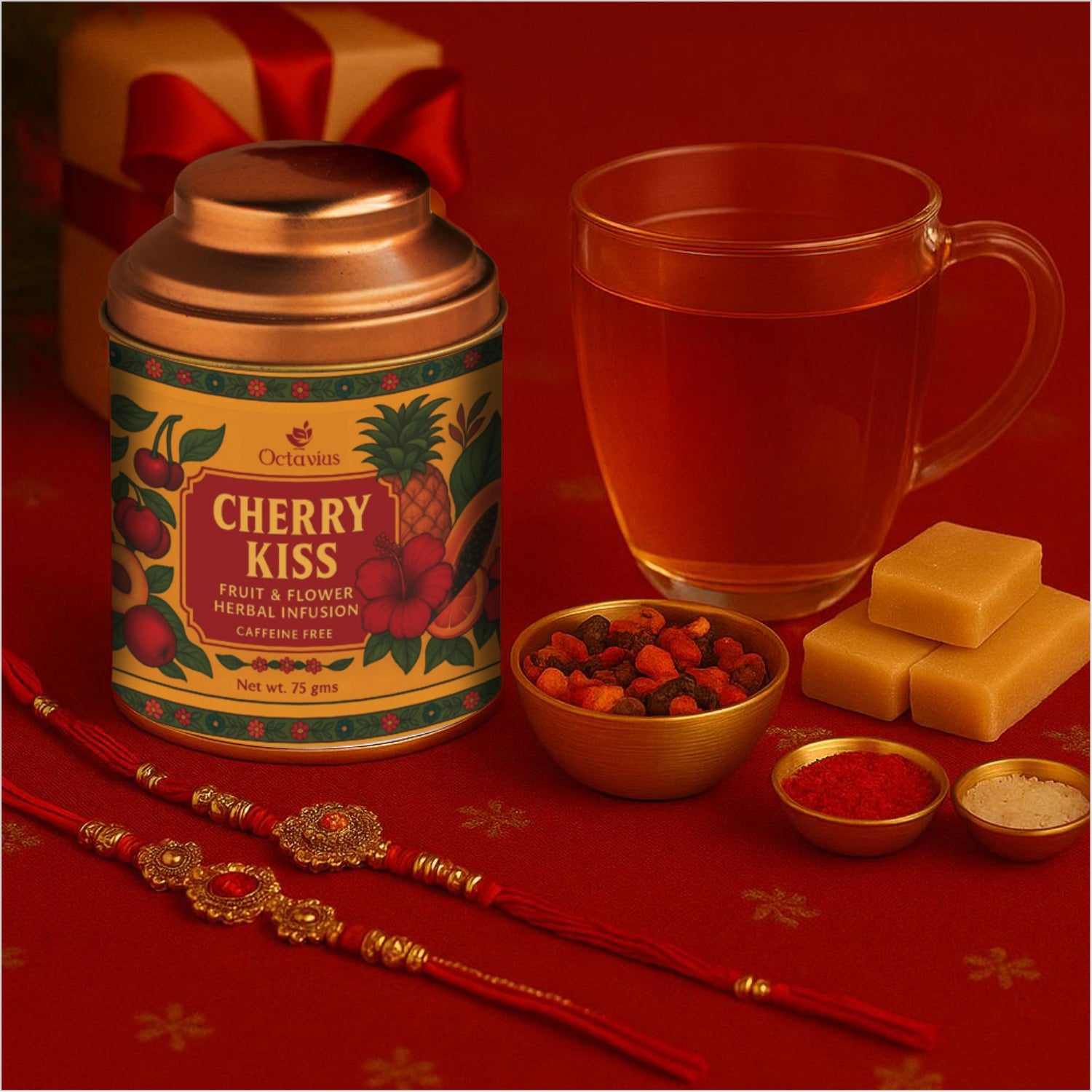 Octavius Cherry Kiss – Fruit &amp; Flower Herbal Infusion (75g)