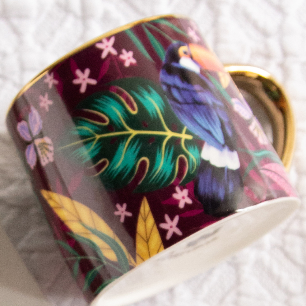 Golden Rainforest Tea Set (6 Cups &amp; Saucers) – 200 ml Each