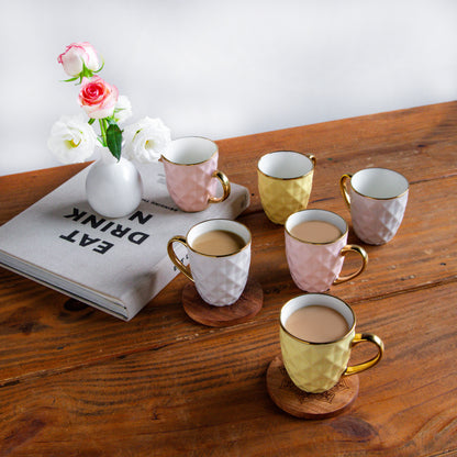 Golden Aura Teacup Set (6 pcs) – 200 ml each