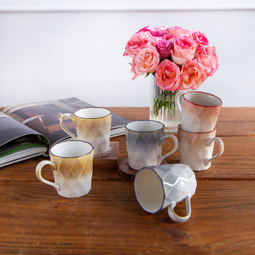 Facet Glow Teacup Set (6 pcs) – 180 ml each