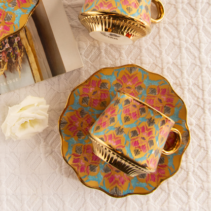Regal Ikat Tea Set (6 Cups &amp; Saucers) – 200 ML Each