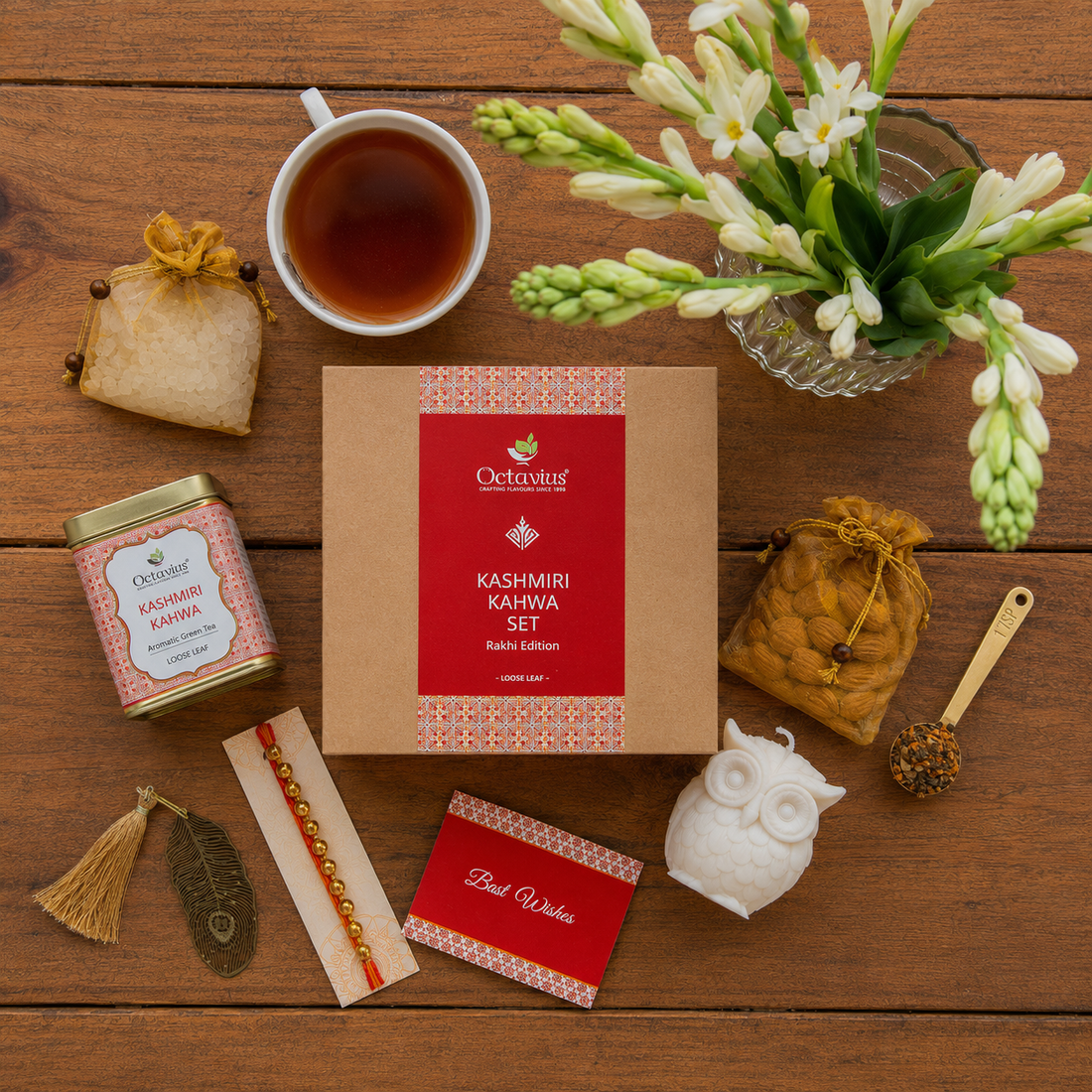 Premium Kashmiri Kahwa Rakhi Gift Box