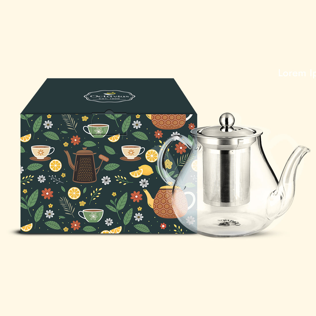 Pear Shaped Borosilicate Glass Kettle with Steel Infuser