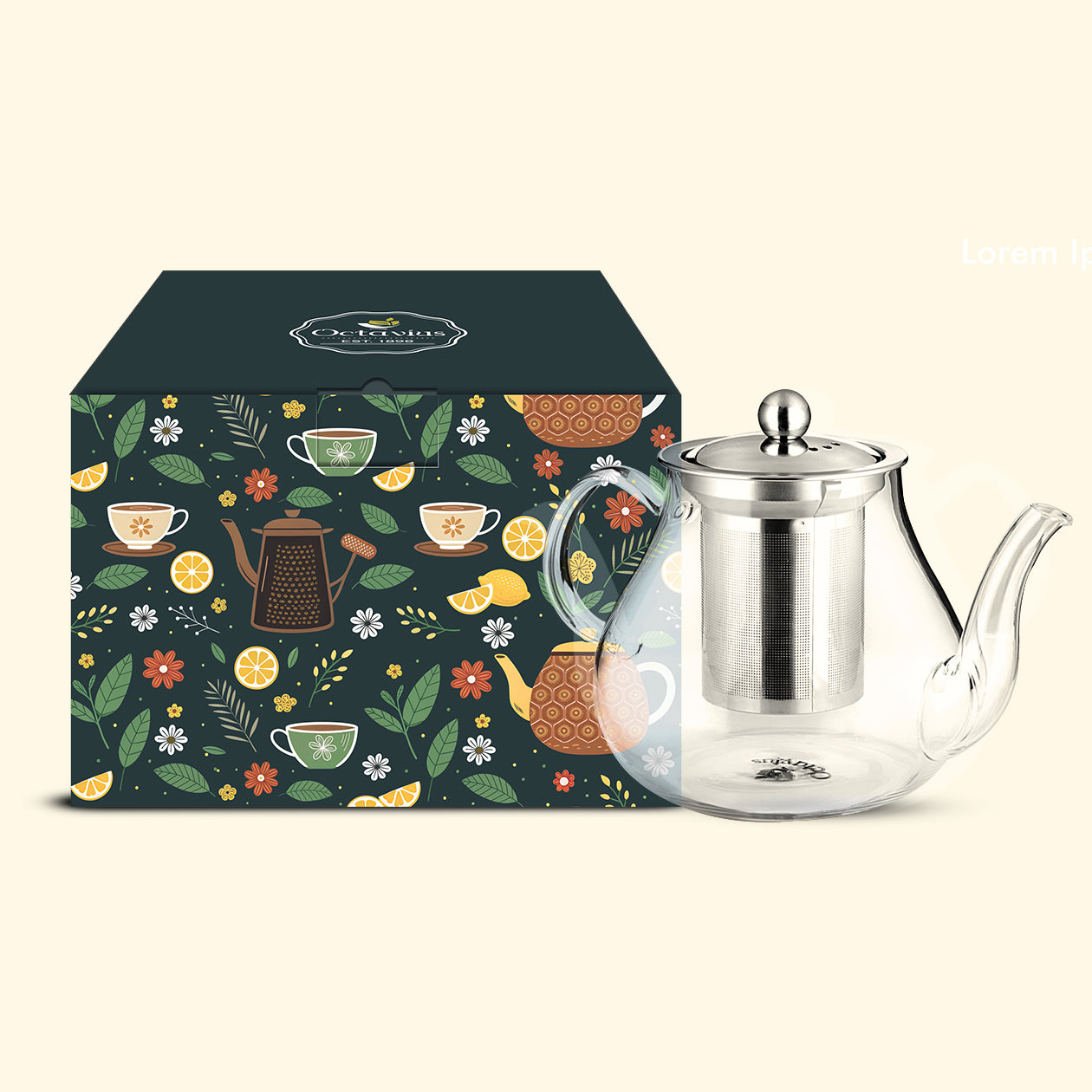 Pear Shaped Borosilicate Glass Kettle with Steel Infuser