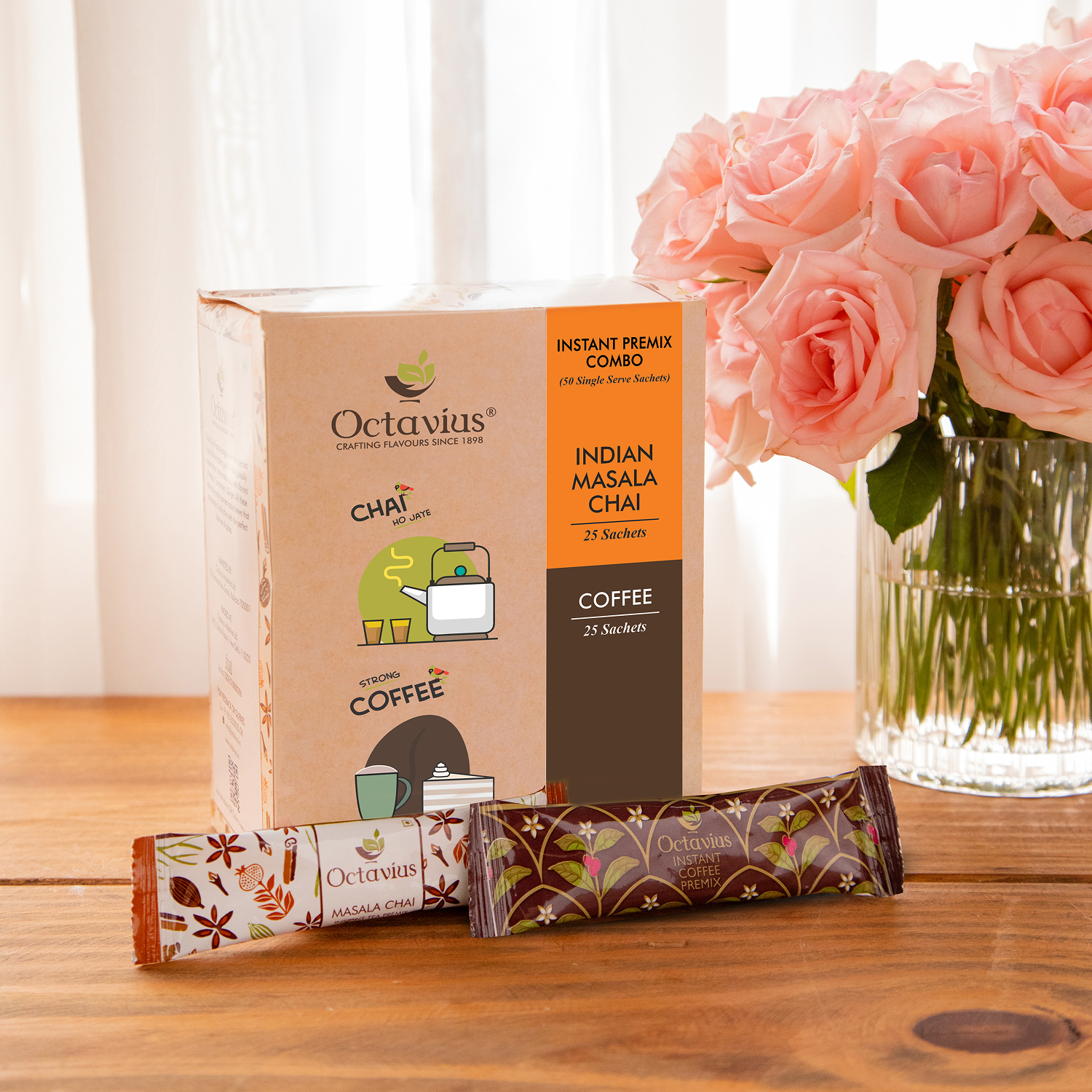 2 in 1 Instant Premix - Indian Masala and Coffee 50 Sachets