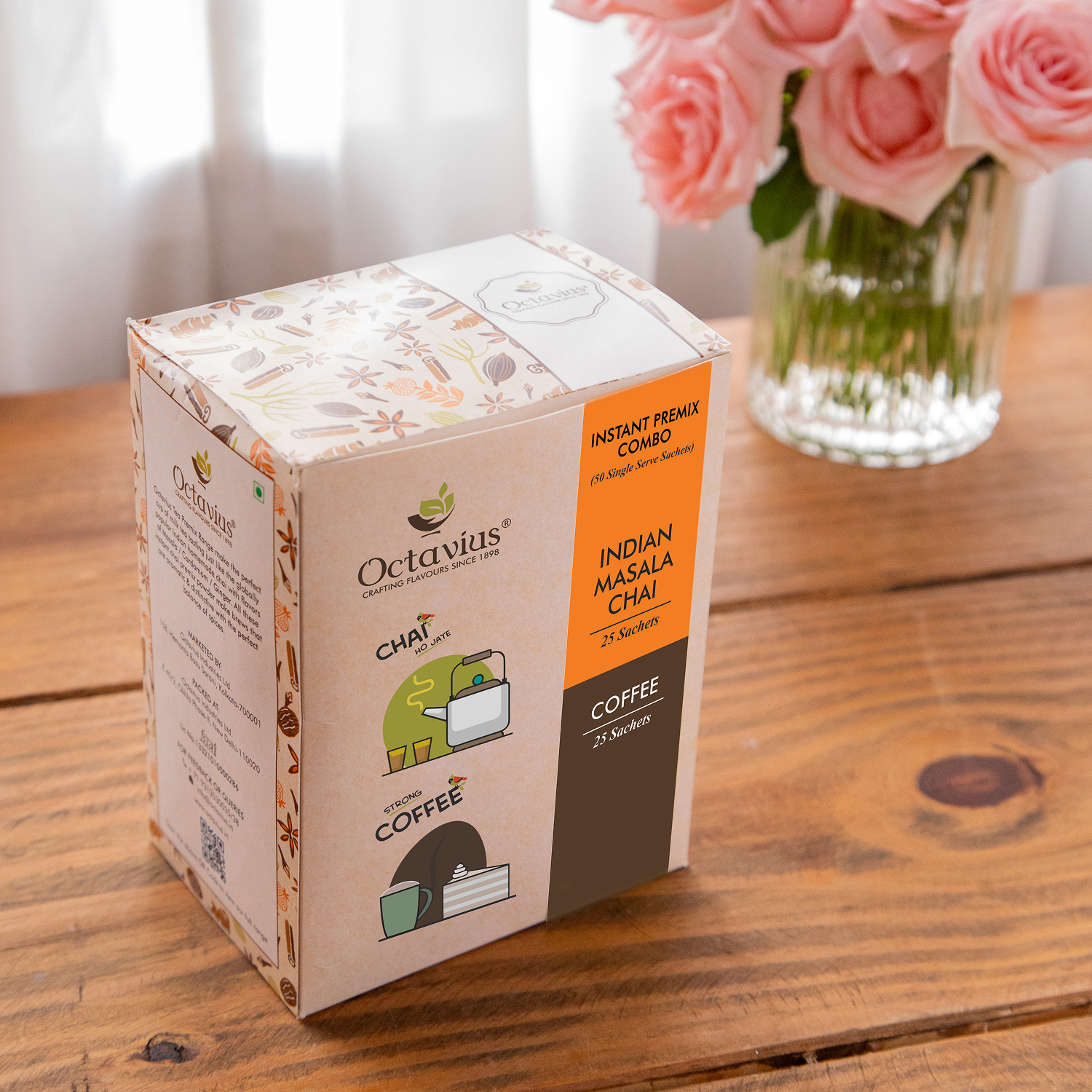 2 in 1 Instant Premix - Indian Masala and Coffee 50 Sachets