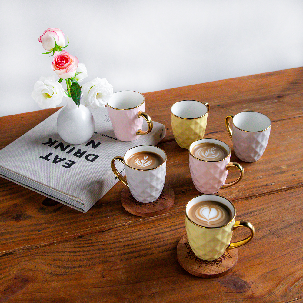 Golden Aura Teacup Set (6 pcs) – 200 ml each