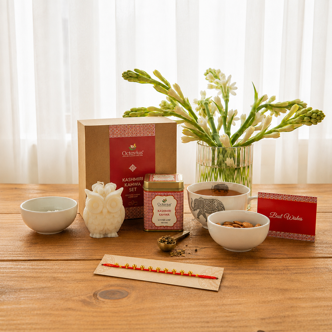 Premium Kashmiri Kahwa Rakhi Gift Box