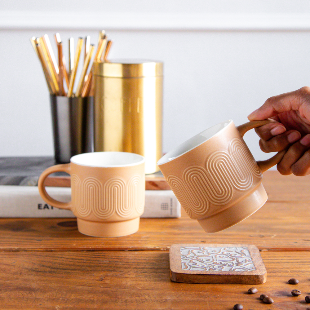 Waveform Collection Amber Drift Coffee Mug (Set of 2) – 380 ml