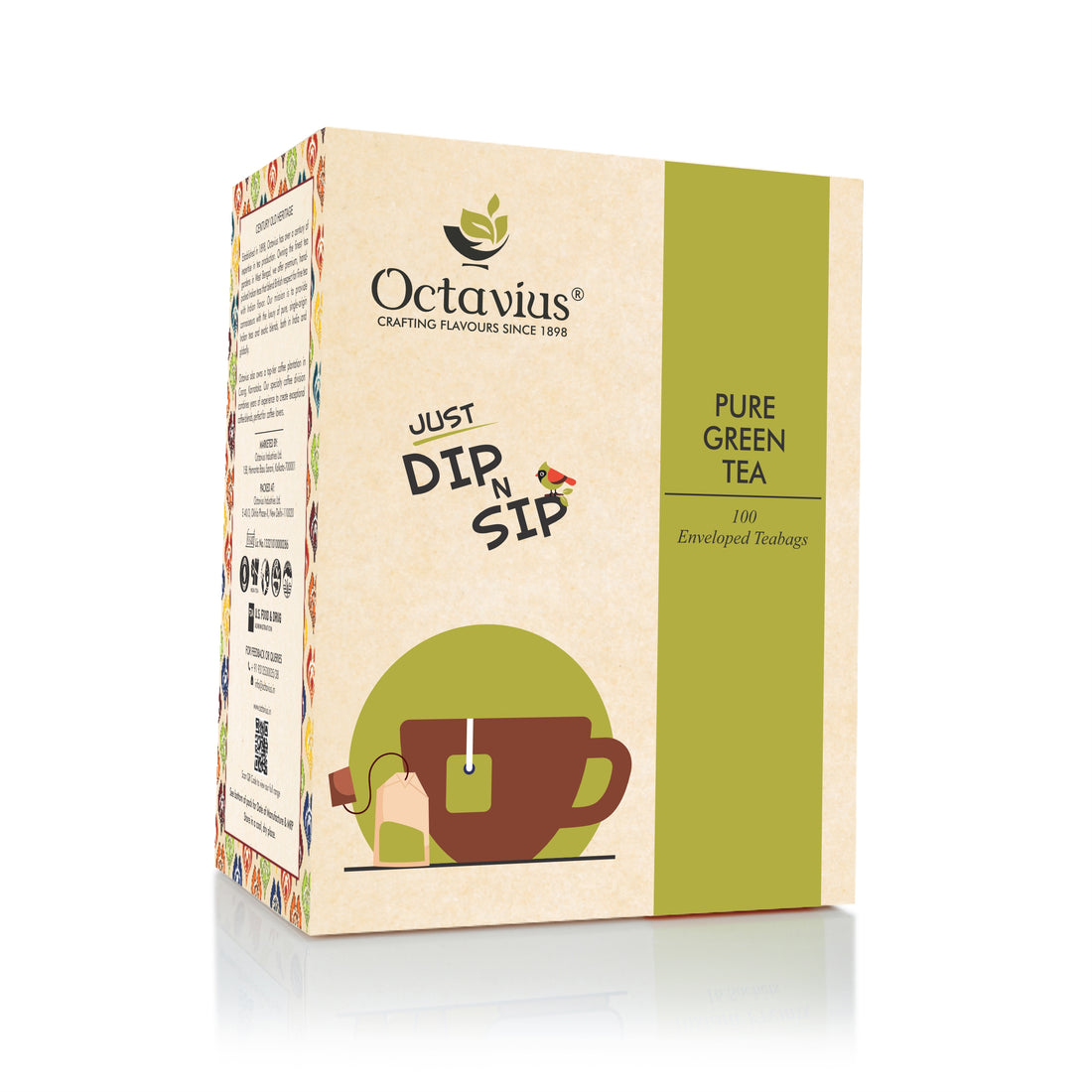 Pure Green Tea - 100 Enveloped Tea Bags Economy Pack