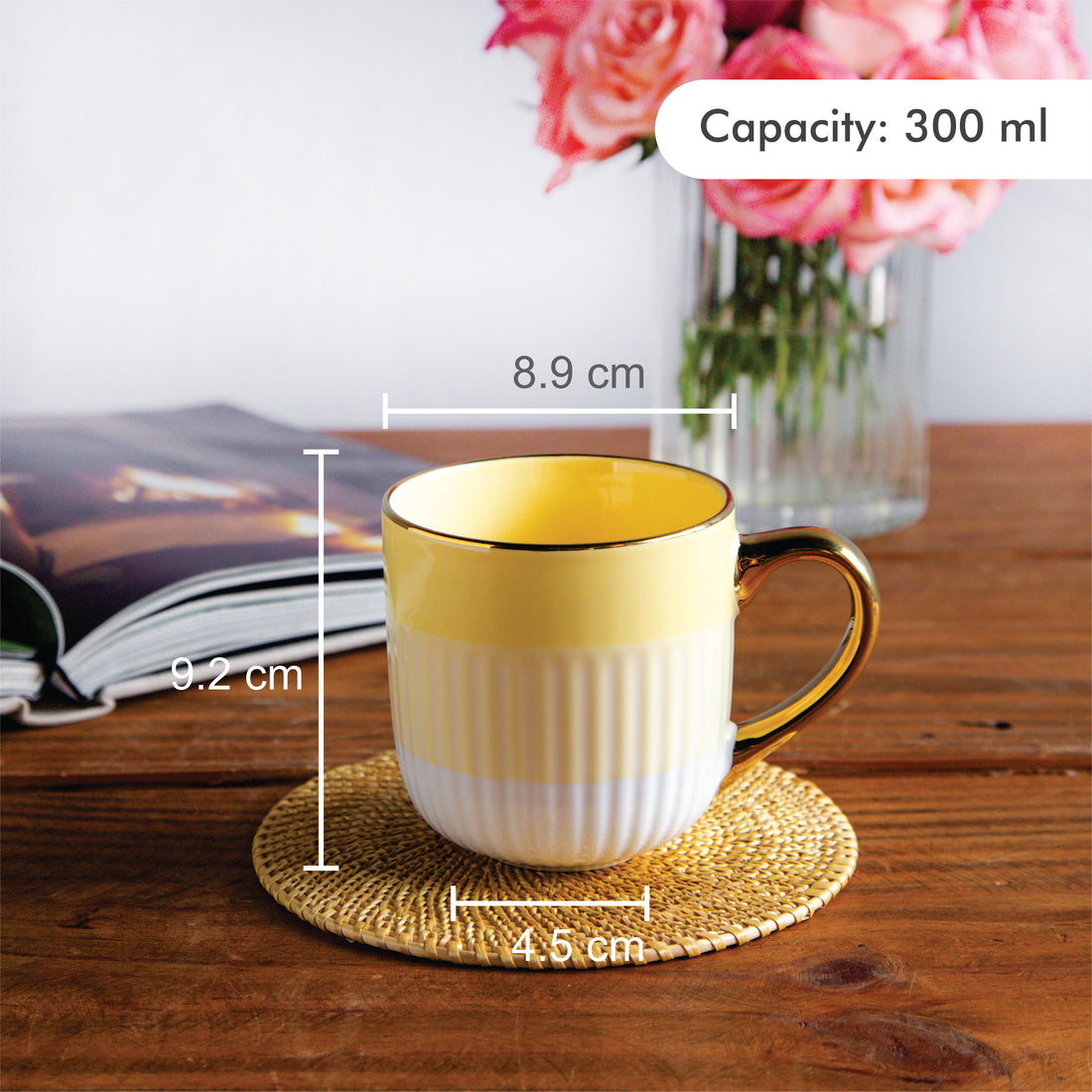 Radiance Coffee Mug – Amber Dawn (Set of 2) – 300 ml
